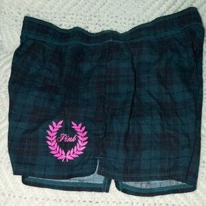 PINK Victoria's Secret Women's Plaid Sleep short- Black and Pink